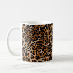 Volledig naadloos jaguar cheetah dierenhuidpatroon koffiemok