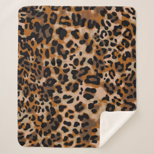 Volledig naadloos jaguar cheetah dierenhuidpatroon sherpa deken