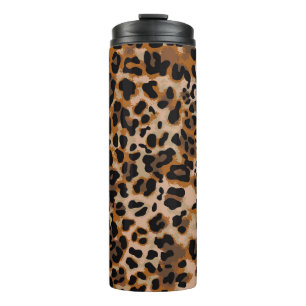 Volledig naadloos jaguar cheetah dierenhuidpatroon thermosbeker
