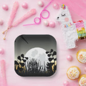 Volledig nachtlandschap papieren bordje (Feest)