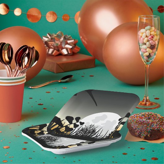 Volledig nachtlandschap papieren bordje