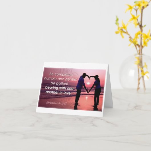 Volledig nederig en zachtaardig Efesians 4:2-3 Kaart (Gele Bloem)