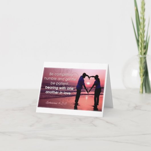 Volledig nederig en zachtaardig Efesians 4:2-3 Kaart (Voorkant)