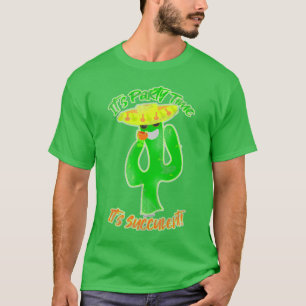 Volledig Neon Succulent Party Time Cactus Cartoon T-shirt