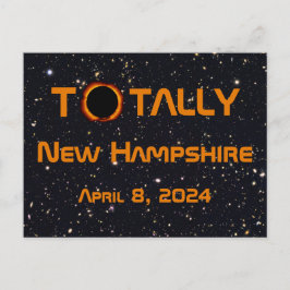 Volledig New Hampshire 2024 Zonsverduistering Briefkaart