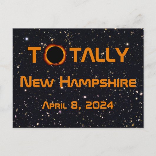 Volledig New Hampshire 2024 Zonsverduistering Briefkaart (Voorkant)
