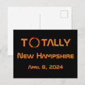 Volledig New Hampshire 2024 Zonsverduistering Briefkaart (Voorkant / Achterkant)
