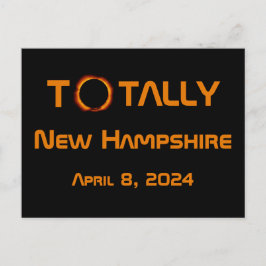Volledig New Hampshire 2024 Zonsverduistering Briefkaart