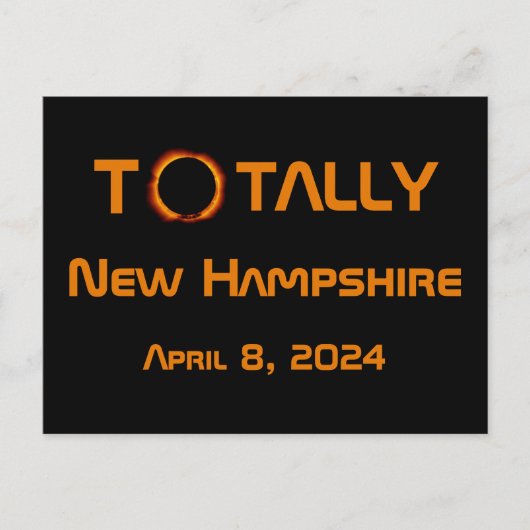 Volledig New Hampshire 2024 Zonsverduistering Briefkaart (Voorkant)