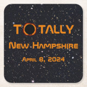 Volledig New Hampshire 2024 Zonsverduistering Kartonnen Onderzetters (Voorkant)