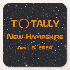 Volledig New Hampshire 2024 Zonsverduistering Kartonnen Onderzetters