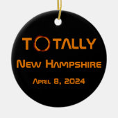 Volledig New Hampshire 2024 Zonsverduistering Keramisch Ornament (Voorkant)