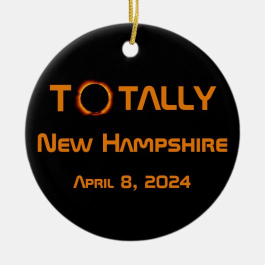 Volledig New Hampshire 2024 Zonsverduistering Keramisch Ornament (Voorkant)