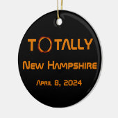 Volledig New Hampshire 2024 Zonsverduistering Keramisch Ornament (Links)