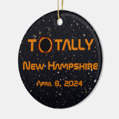Volledig New Hampshire 2024 Zonsverduistering Keramisch Ornament (Links)