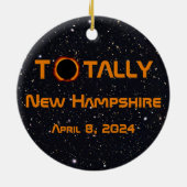 Volledig New Hampshire 2024 Zonsverduistering Keramisch Ornament (Achterkant)