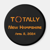 Volledig New Hampshire 2024 Zonsverduistering Magneet (Voorkant)
