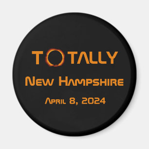 Volledig New Hampshire 2024 Zonsverduistering Magneet
