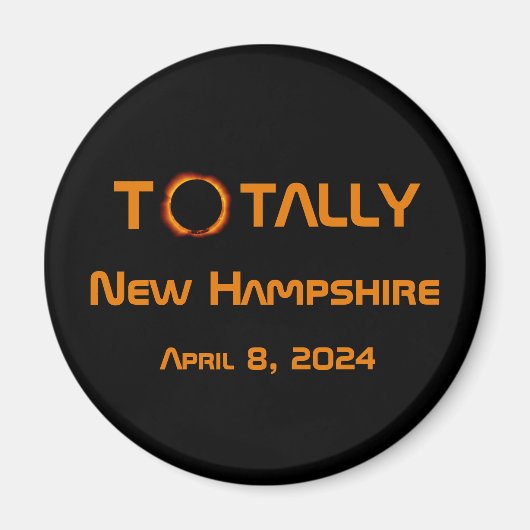 Volledig New Hampshire 2024 Zonsverduistering Magneet (Voorkant)