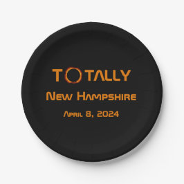 Volledig New Hampshire 2024 Zonsverduistering Papieren Bordje