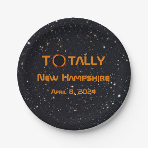 Volledig New Hampshire 2024 Zonsverduistering Papieren Bordje