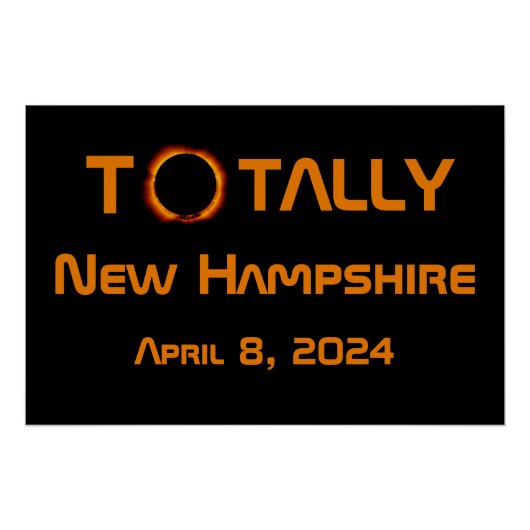 Volledig New Hampshire 2024 Zonsverduistering Perfect Poster (Voorkant)