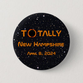 Volledig New Hampshire 2024 Zonsverduistering Ronde Button 5,7 Cm