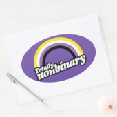 Volledig Non-binair Ovale Sticker (Envelop)