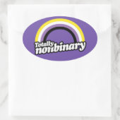 Volledig Non-binair Ovale Sticker (Tas)