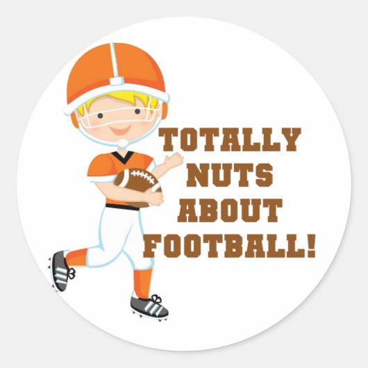 Volledig Nuts over Football Ronde Sticker (Voorkant)