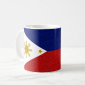 Volledig omhulsel Filipijnen Glitter Flag Koffiemok (Voorkant links)