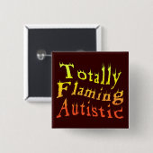 Volledig ontvlambare autistische Buttonnen Vierkante Button 5,1 Cm (Voorkant /achterkant)
