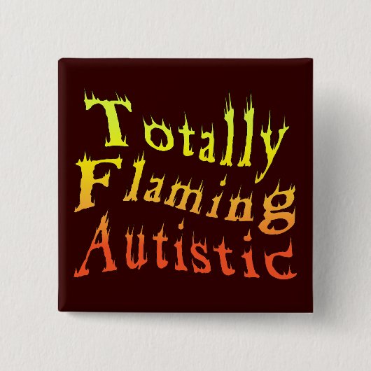 Volledig ontvlambare autistische Buttonnen Vierkante Button 5,1 Cm (Voorkant)