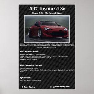 Volledig op maat gemaakte Car Show Spec Board Poster