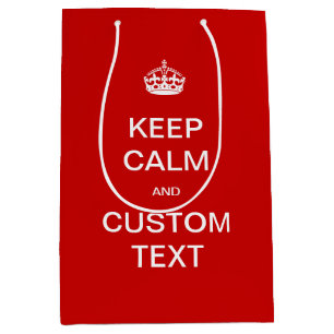 Volledig op maat gemaakte Keep Calm en Pas Me Aan Medium Cadeauzakje