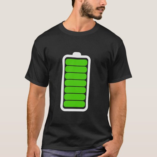 Volledig opgeladen batterij grappig lui Halloween  T-shirt (Voorkant)