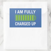 Volledig opgeladen rechthoekige sticker (Tas)