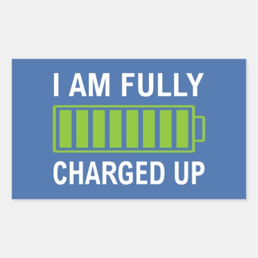 Volledig opgeladen rechthoekige sticker (Voorkant)