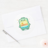 Volledig Opgeladen Ronde Sticker (Envelop)