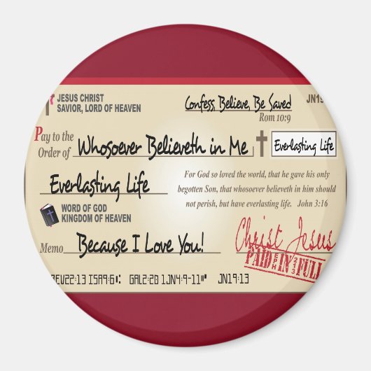 Volledig opgeslagen door Jezus Check Christelijk Magneet (Voorkant)