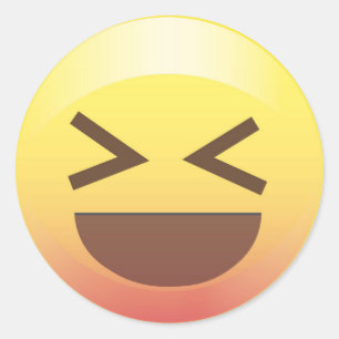 Volledig opgewonden gele Emoji Face Sticker