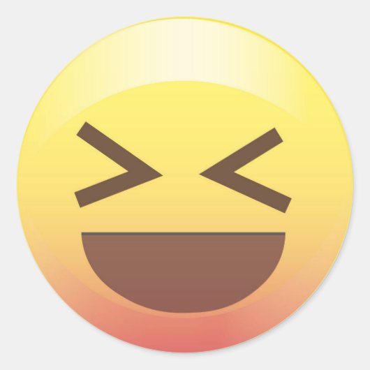 Volledig opgewonden gele emoji gezicht Sticker (Voorkant)