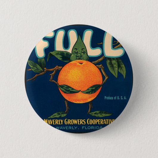 Volledig - Oranje krat label Ronde Button 5,7 Cm (Voorkant)