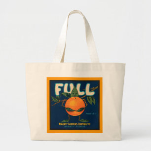 Volledig - Oranje krateletiket Grote Tote Bag
