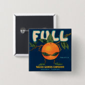 Volledig - Oranje krateletiket Vierkante Button 5,1 Cm (Voorkant /achterkant)