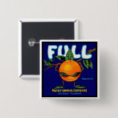 Volledig - Oranje krateletiket Vierkante Button 5,1 Cm (Voorkant /achterkant)