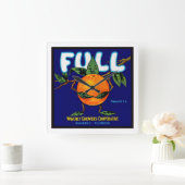 Volledig - Oranje krateletiket Vierkante Klok (Huis)