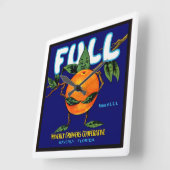 Volledig - Oranje krateletiket Vierkante Klok (Hoek)