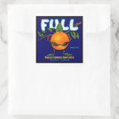Volledig - Oranje krateletiket Vierkante Sticker (Tas)