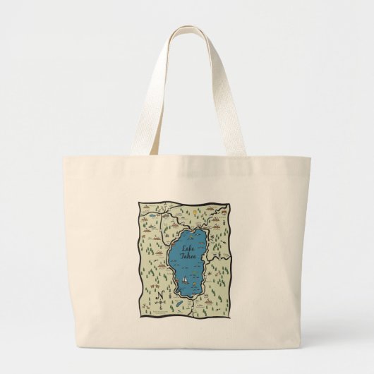 Volledig overzicht van het Tahoe-gebied van het me Grote Tote Bag (Voorkant)